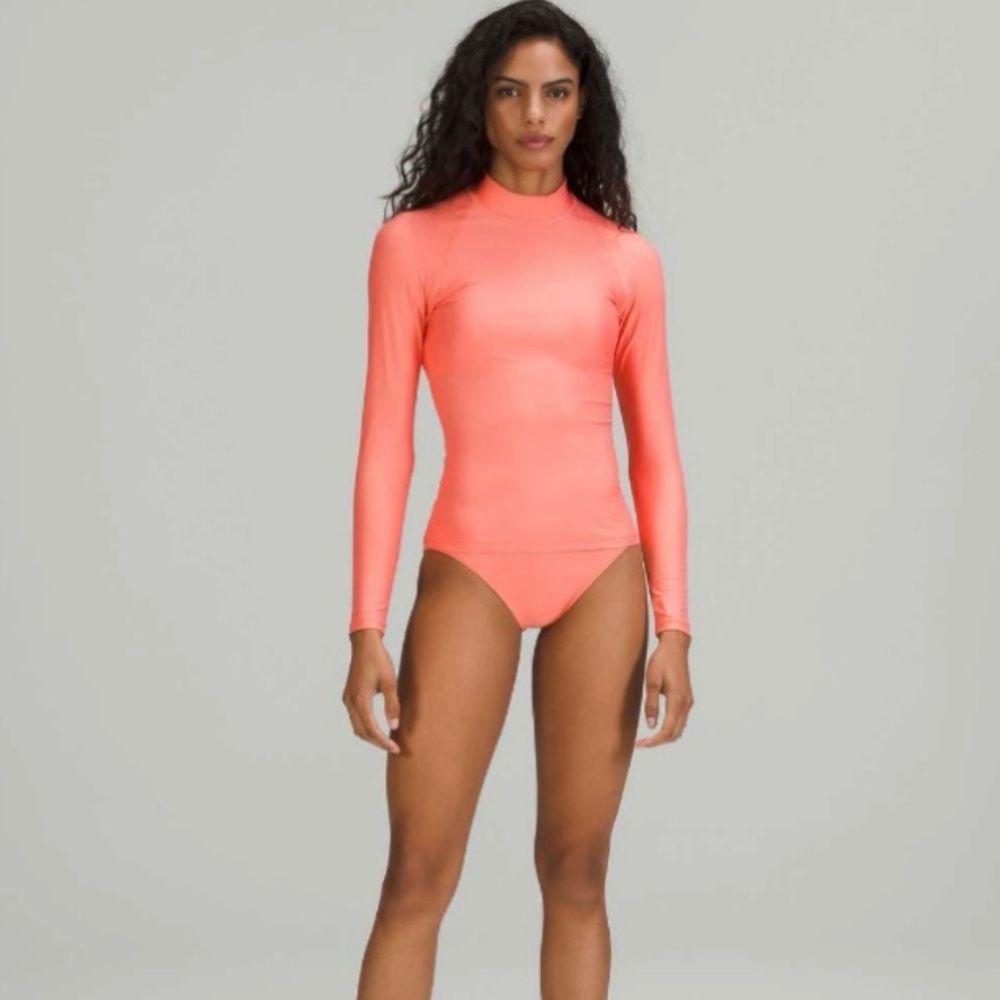 Lululemon Waterside UV Protection Long-Sleeve Rash Guard Raspberry Cream Size XS - Picture 3 of 8